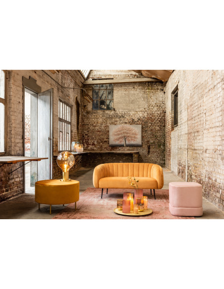 Bougie Led XL moderne Hauteur 20 cm en Verre Doré Agma - 6