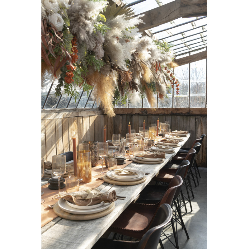 Bougie Led XL moderne Hauteur 20 cm en Verre Doré Agma - 7