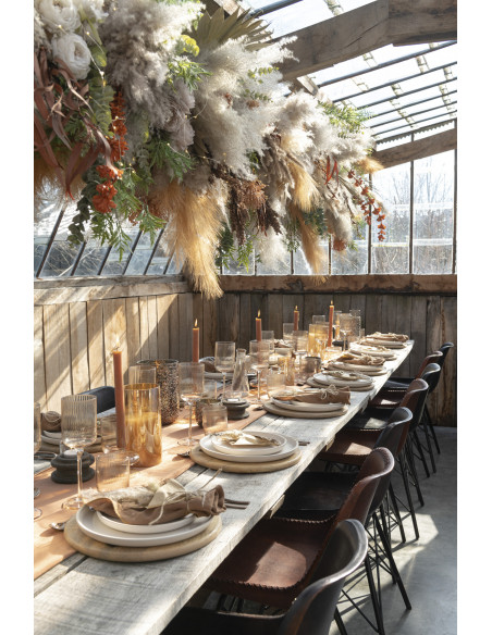 Bougie Led XL moderne Hauteur 20 cm en Verre Doré Agma - 7