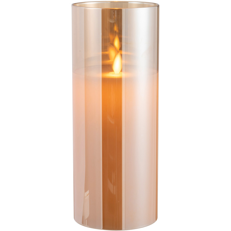 Bougie Led XXL moderne Hauteur 25 cm en Verre Doré Agma - 3