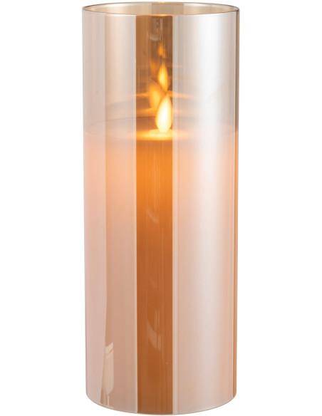 Bougie Led XXL moderne Hauteur 25 cm en Verre Doré Agma - 3