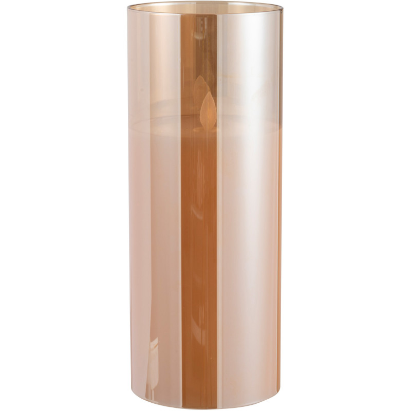 Bougie Led XXL moderne Hauteur 25 cm en Verre Doré Agma - 1