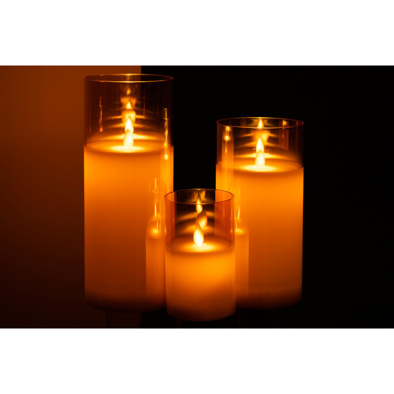 Bougie Led XXL moderne Hauteur 25 cm en Verre Doré Agma - 7