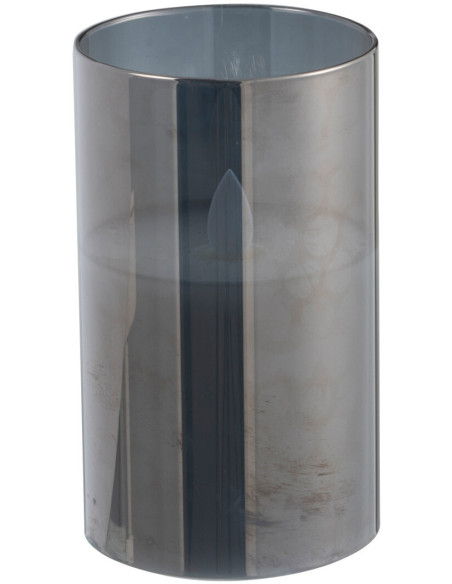 Bougie Led moderne Hauteur 12 cm en Verre Gris Agma - 1