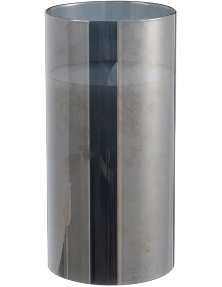 Bougie Led XL moderne Hauteur 20 cm en Verre Gris Agma - 1