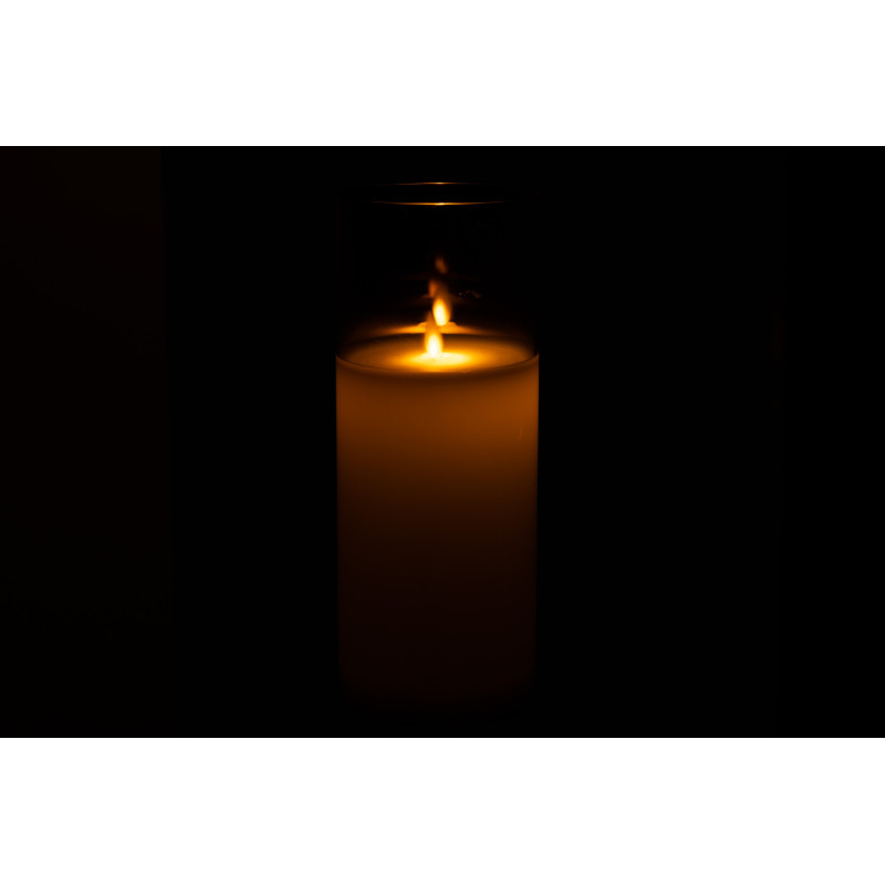 Bougie Led XXL moderne Hauteur 25 cm en Verre Gris Agma - 3