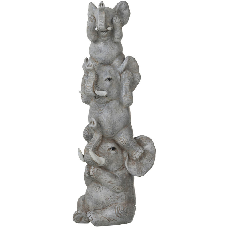 Statuette déco originale Elephant Entendre Voir Se Taire Hauteur 32 cm en Résine Gris Dumbino - 1
