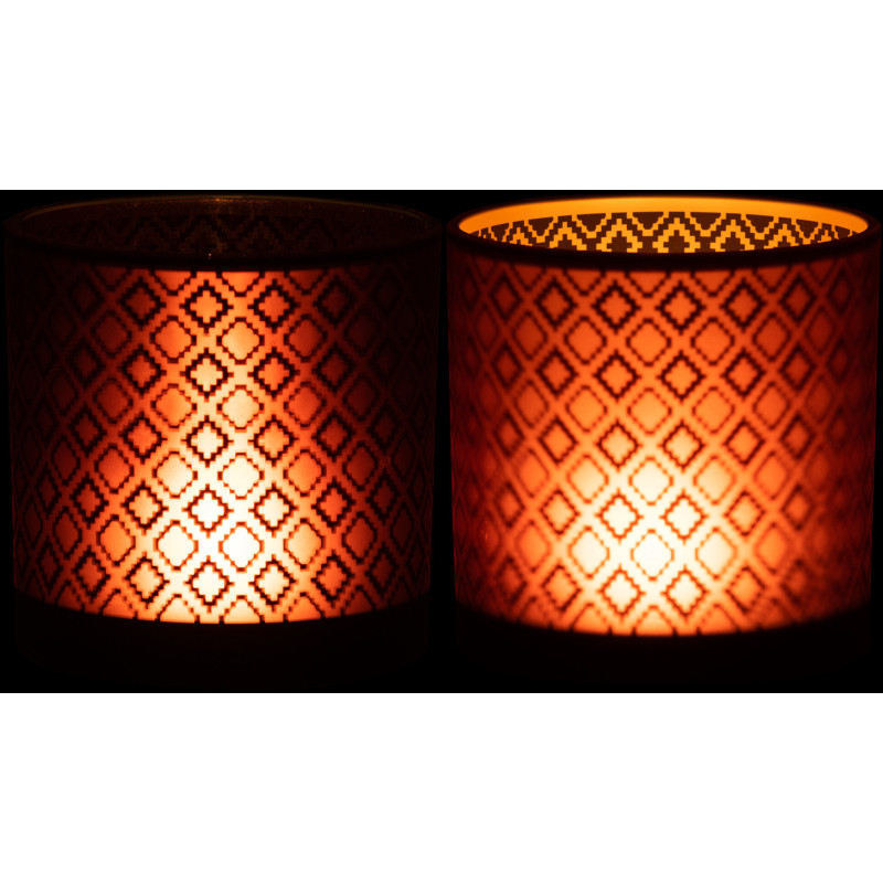 Photophore oriental XL Diamètre 15 cm en Verre Rouge Doré Mardon (Lot de 2) - 3