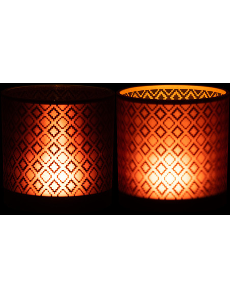 Photophore oriental XL Diamètre 15 cm en Verre Rouge Doré Mardon (Lot de 2) - 3