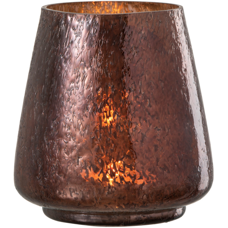 Photophore original conique Diamètre 14 cm en Verre Cuivré Pheron - 2