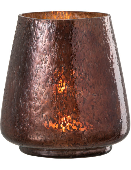 Photophore original conique Diamètre 14 cm en Verre Cuivré Pheron - 2