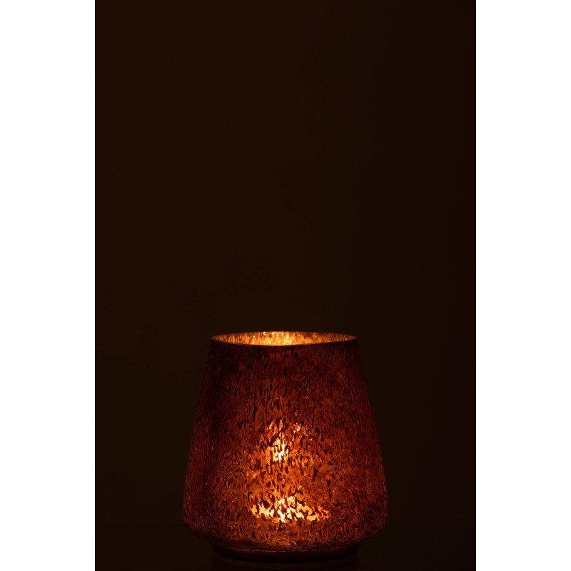 Photophore original conique Diamètre 14 cm en Verre Cuivré Pheron - 3