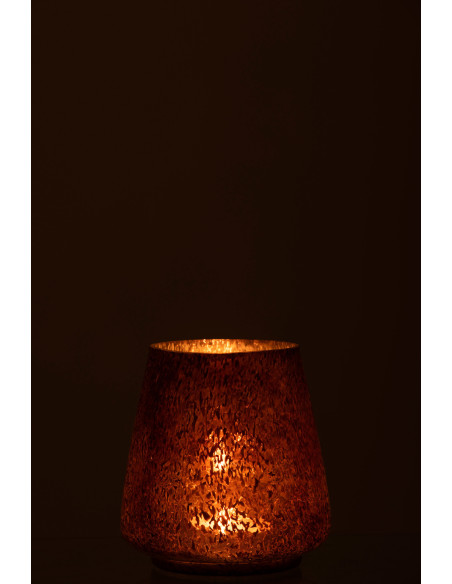 Photophore original conique Diamètre 14 cm en Verre Cuivré Pheron - 3