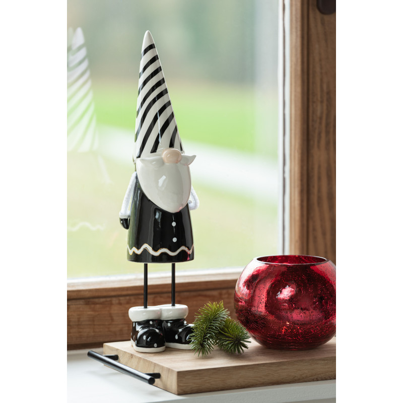 Photophore moderne XL Boule Diamètre 15 cm en Verre Rouge Motif craquelé Wilho - 2