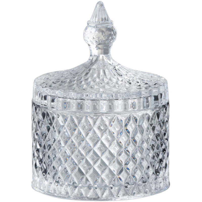 Boîte décorative avec couvercle Hauteur 14 cm en Verre Transparent Heliro - 1