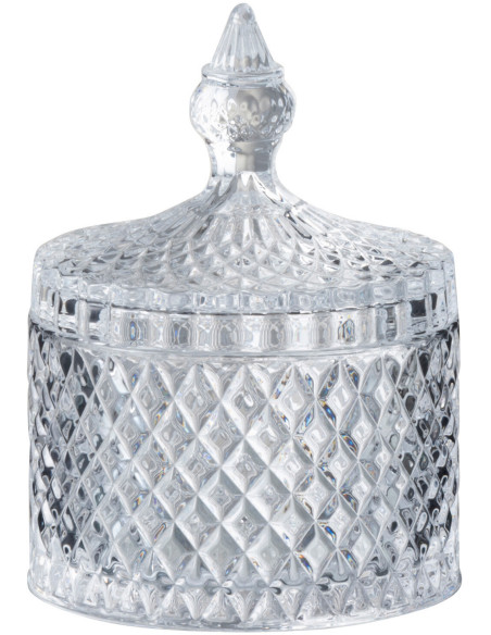 Boîte décorative avec couvercle Hauteur 14 cm en Verre Transparent Heliro - 1