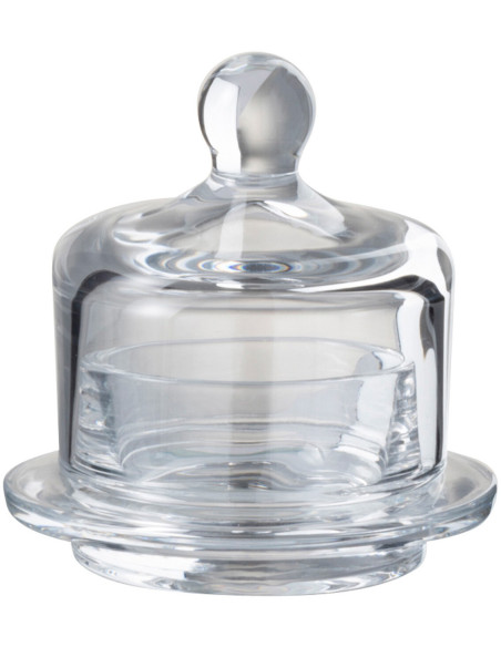 Beurrier original rond avec cloche Diamètre 9 cm en Verre Transparent Xalvin - 1