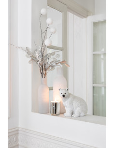 Branche artificielle XXL avec Pompons réaliste Hauteur 113 cm en Plastique Blanc Marron Effet givré - 2