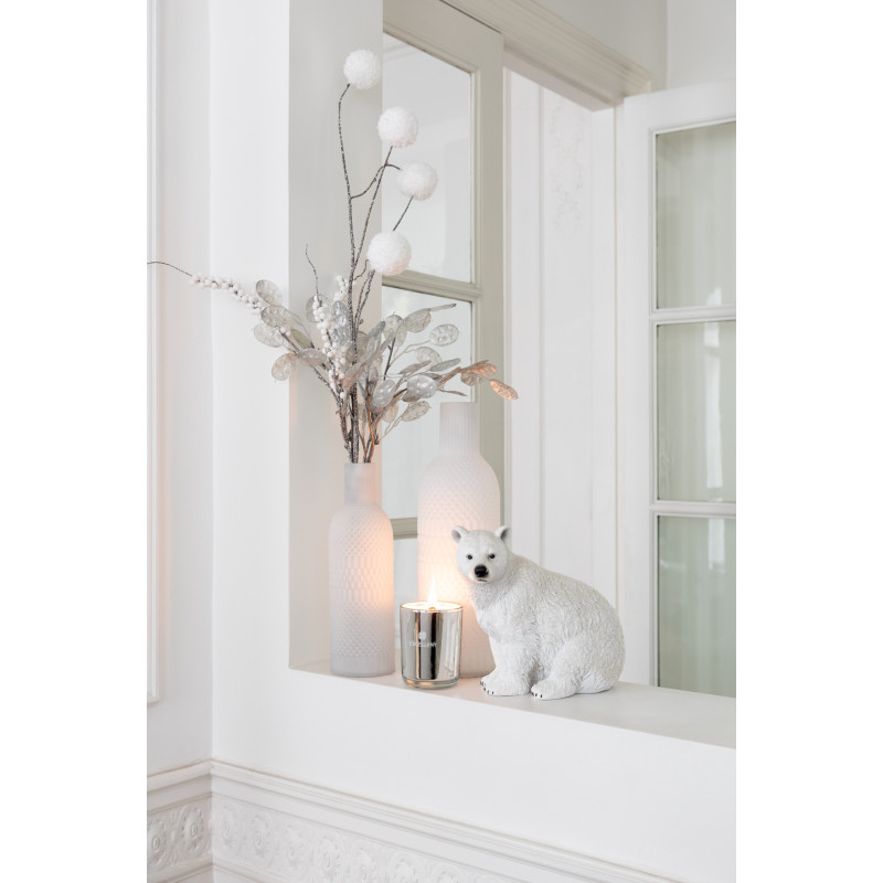Branche artificielle XXL avec Pompons réaliste Hauteur 113 cm en Plastique Blanc Marron Effet givré - 2