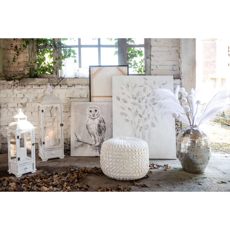 Branche artificielle XXL avec Pompons réaliste Hauteur 113 cm en Plastique Blanc Marron Effet givré - 3