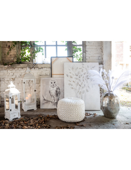 Branche artificielle XXL avec Pompons réaliste Hauteur 113 cm en Plastique Blanc Marron Effet givré - 3