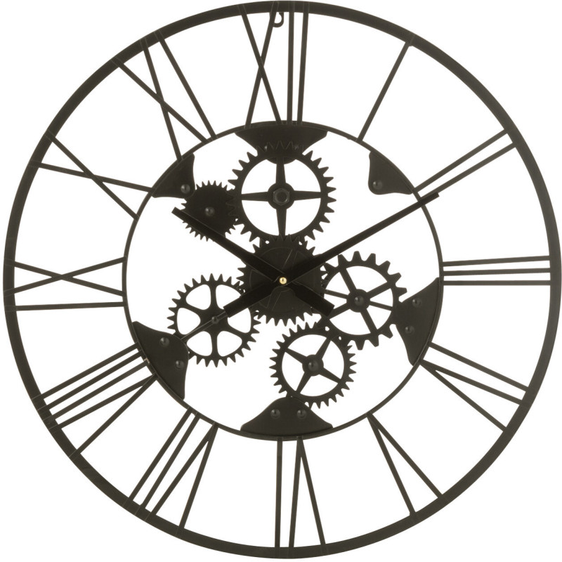 Horloge murale Ronde 60 cm Fugit en Métal Noir - 1
