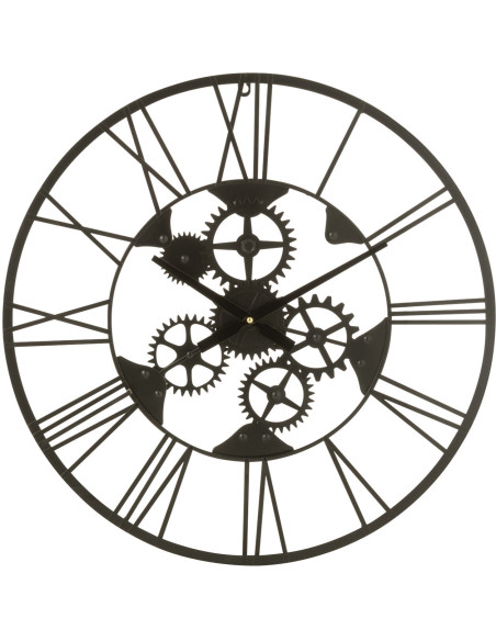 Horloge murale Ronde 60 cm Fugit en Métal Noir - 1