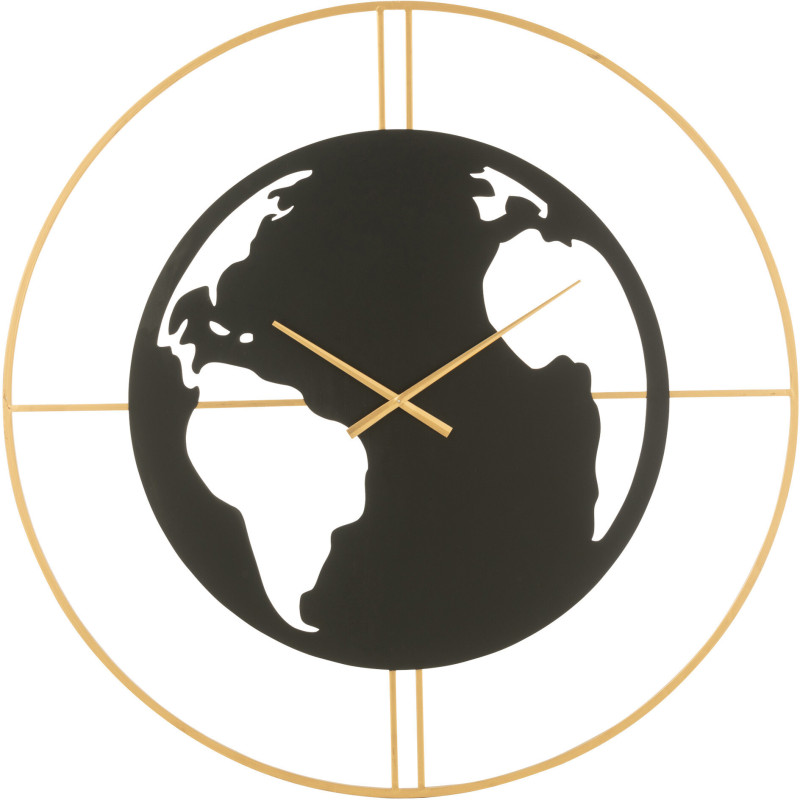 Horloge murale Ronde XL 90 cm Orbi en Métal Noir Doré - 1