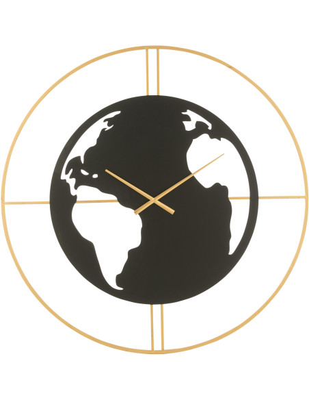 Horloge murale Ronde XL 90 cm Orbi en Métal Noir Doré - 1