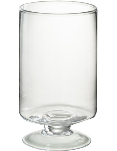 Photophore moderne sur pied Hauteur 25 cm en Verre Transparent Carleno - 1