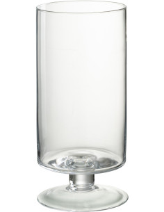 Photophore moderne XXL pied Hauteur 33 cm en Verre Transparent Carleno - 1