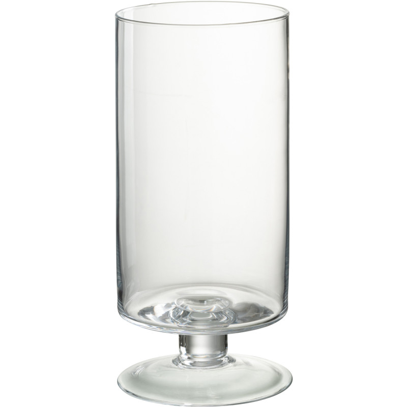 Photophore moderne XXL pied Hauteur 33 cm en Verre Transparent Carleno - 1