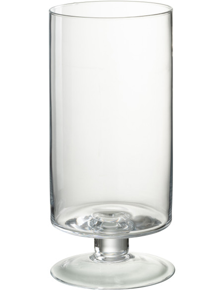 Photophore moderne XXL pied Hauteur 33 cm en Verre Transparent Carleno - 1