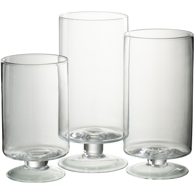 Photophore moderne XXL pied Hauteur 33 cm en Verre Transparent Carleno - 2