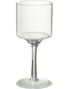 Photophore moderne sur pied Hauteur 34 cm en Verre Transparent Seni J-Line - 1