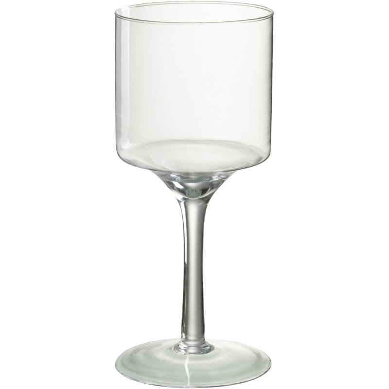 Photophore moderne sur pied Hauteur 34 cm en Verre Transparent Seni J-Line - 1