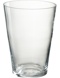 Photophore moderne conique Diamètre 20 cm en Verre Transparent Orlano - 1