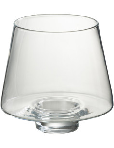 Photophore moderne conique XL Hauteur 18 cm en Verre Transparent Oli - 1