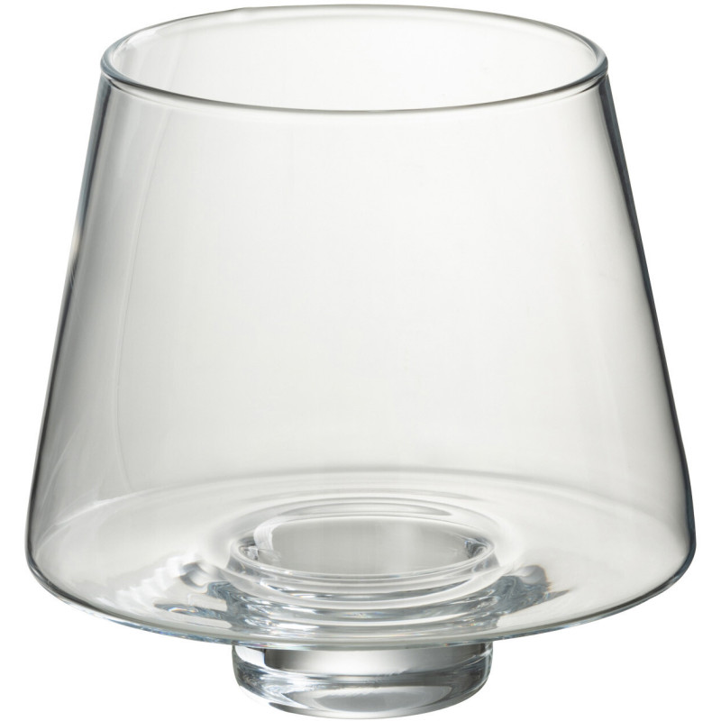 Photophore moderne conique XL Hauteur 18 cm en Verre Transparent Oli - 1