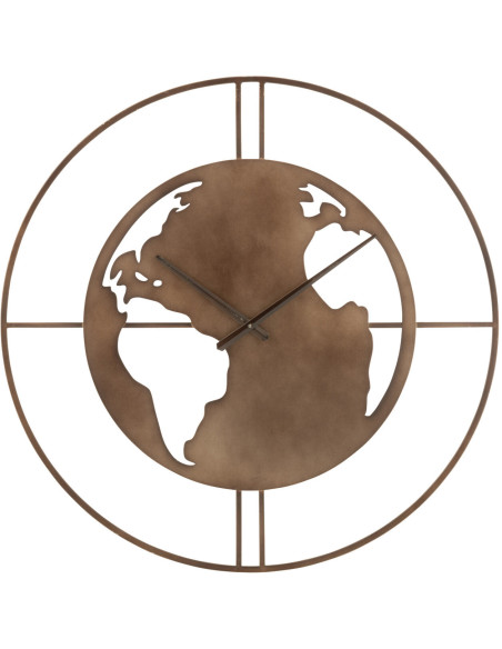 Horloge murale Ronde 60 cm Orbi en Métal Marron - 1