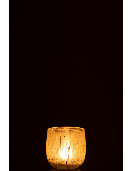 Photophore original rond Diamètre 11 cm en Verre Gris clair Effet mosaïque Anatolia - 3