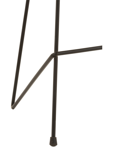 Tabouret de bar Guido en Bois de teck Naturel Métal Noir - 6