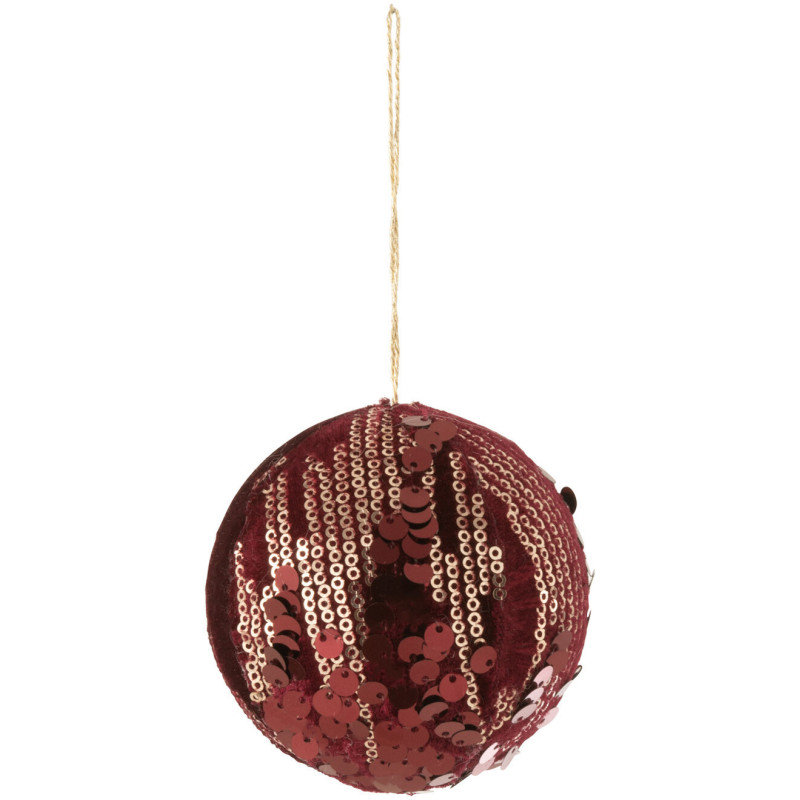 Boule de Noël en Polyester Bordeaux Avec sequins - 1