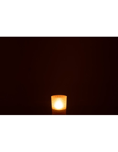 Photophore moderne Diamètre 7 cm en Verre Ambré Motif carrés Nelskia - 4