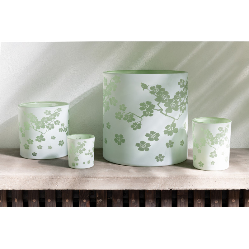 Photophore original Fleurs Diamètre 7 cm en Verre Vert Harmiana - 2