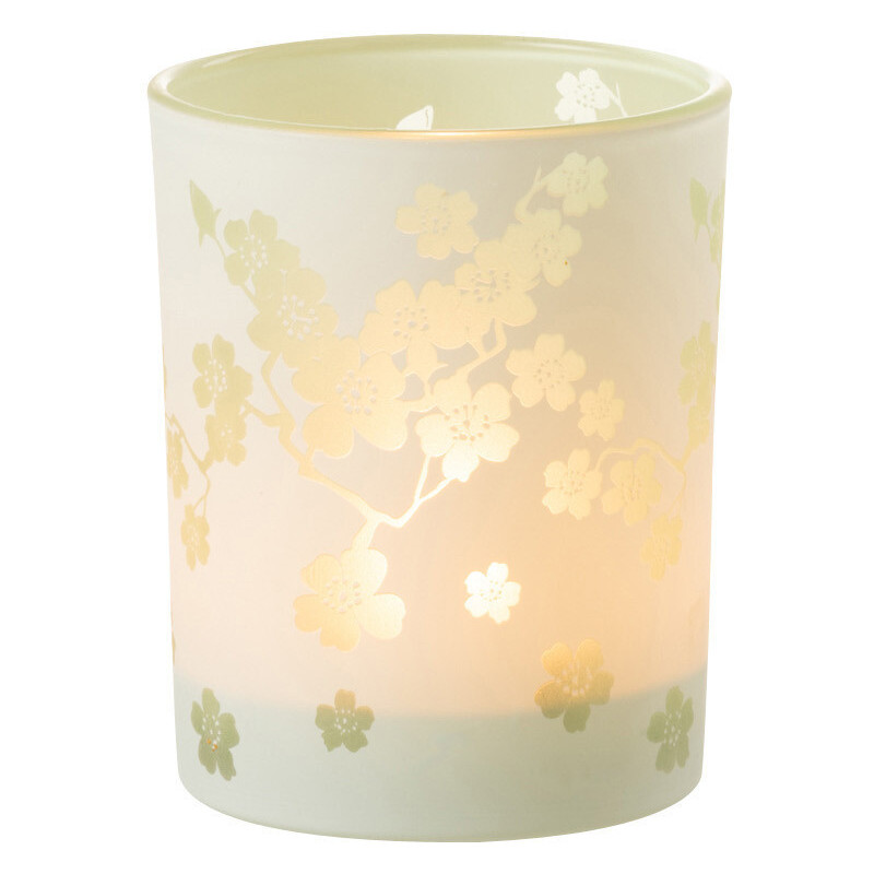 Photophore original Fleurs Diamètre 10 cm en Verre Vert Harmiana - 3