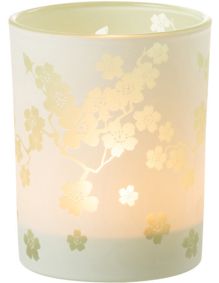 Photophore original Fleurs Diamètre 10 cm en Verre Vert Harmiana - 3