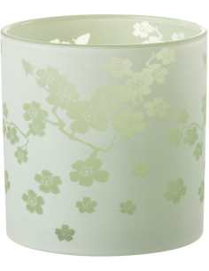 Photophore original Fleurs XL Diamètre 15 cm en Verre Vert Harmiana - 1