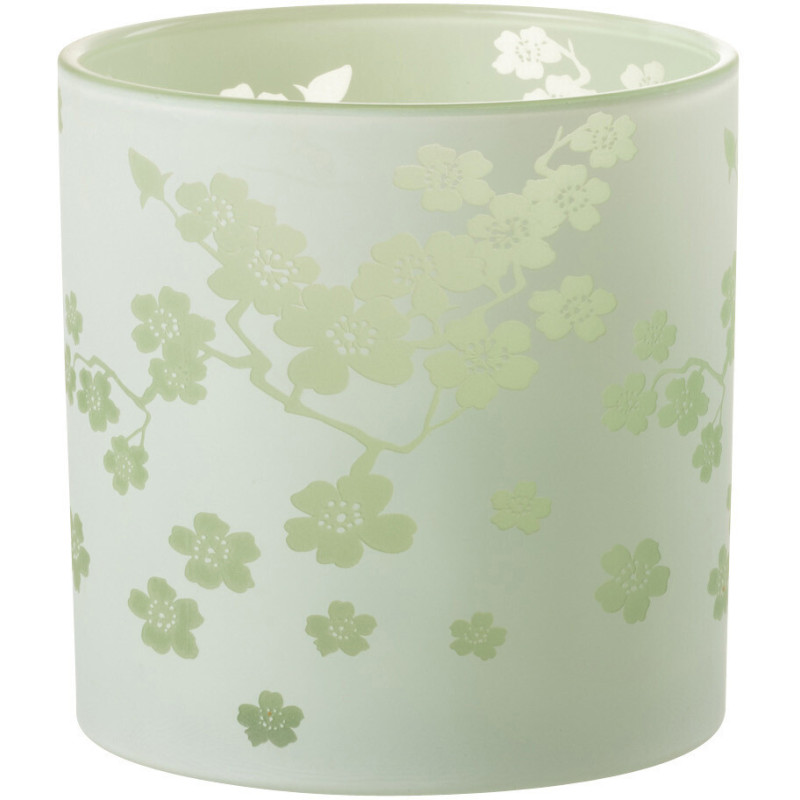 Photophore original Fleurs XL Diamètre 15 cm en Verre Vert Harmiana - 1