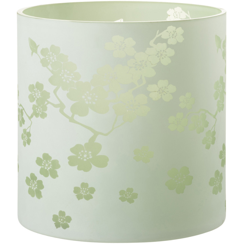 Photophore original Fleurs XXL Diamètre 24 cm en Verre Vert Harmiana - 1